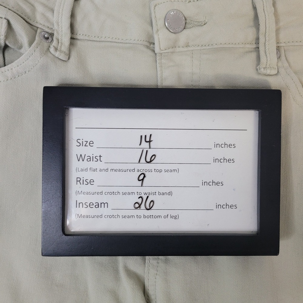 JUSTUSA Womens Size 14 Khaki Tan‎ Flare Leg Raw Hem Denim Jeans JP180-PSY - Picture 7 of 11